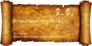 Kroninger Virág névjegykártya